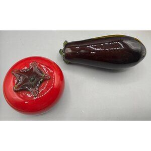 Vtg Blown Glass Vegetable Tomato Art Deco Kitchen Decor